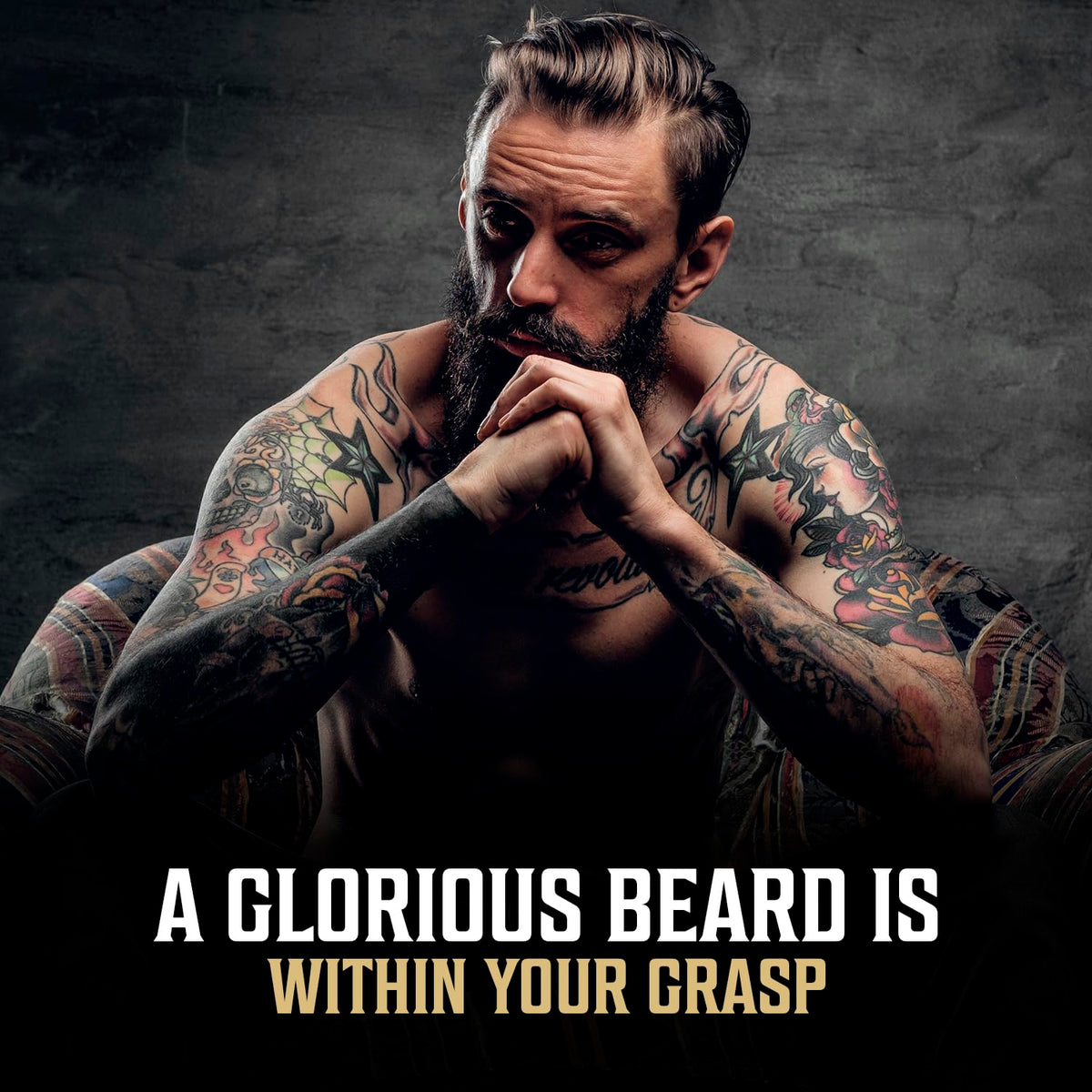 Viking Revolution styled beard on vanity conveying confident groomed look