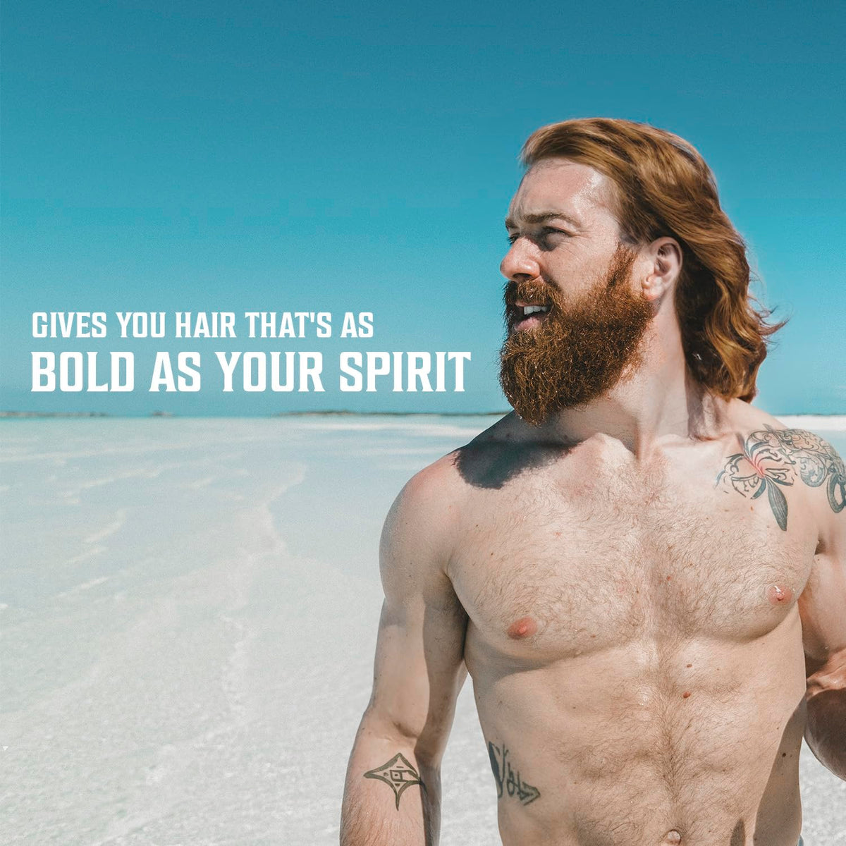 Viking Revolution on a beach showing textured, tousled hair finish