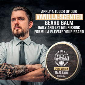 Viking Revolution tin in outdoor lifestyle shot evoking rugged, everyday grooming benefit