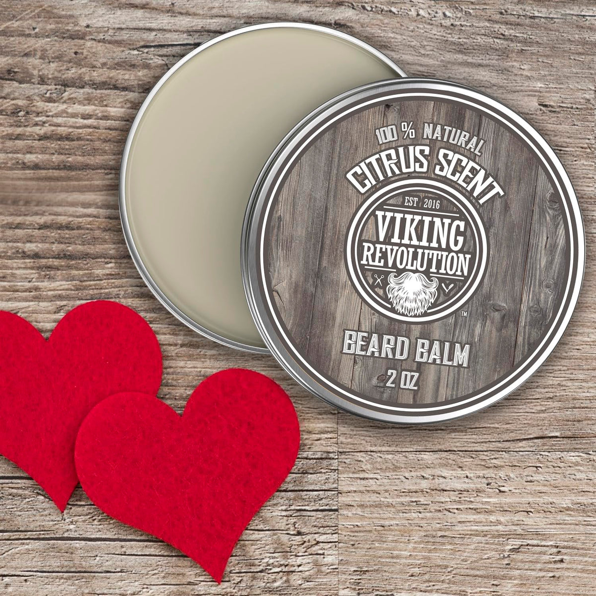 Viking Revolution open jar texture close-up showing smooth balm benefit
