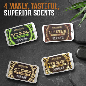 Viking Revolution open tin of Spiced Vanilla solid perfume balm demonstrating smooth application surface