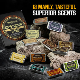 Viking Revolution open tins array displaying diverse scents for easy selection benefit