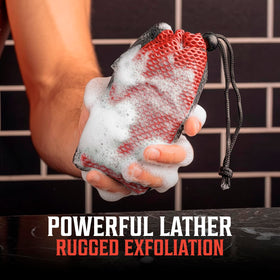 Viking Revolution soap bag packed in toiletry bag for travel-friendly cleaning