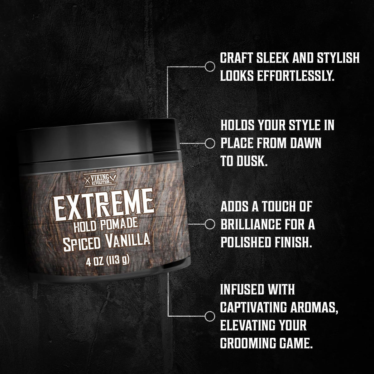 Viking Revolution pomade being applied in hands for precise control