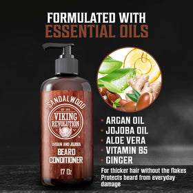 Viking Revolution pouring conditioner into hand demonstrating smooth consistency for quick rinsing