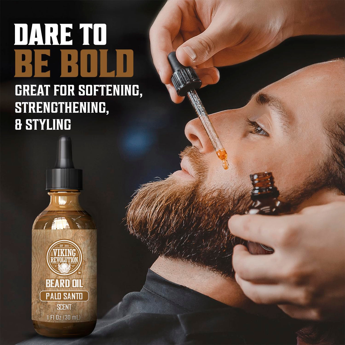 Viking Revolution close-up of oil texture highlighting argan and jojoba moisturizing