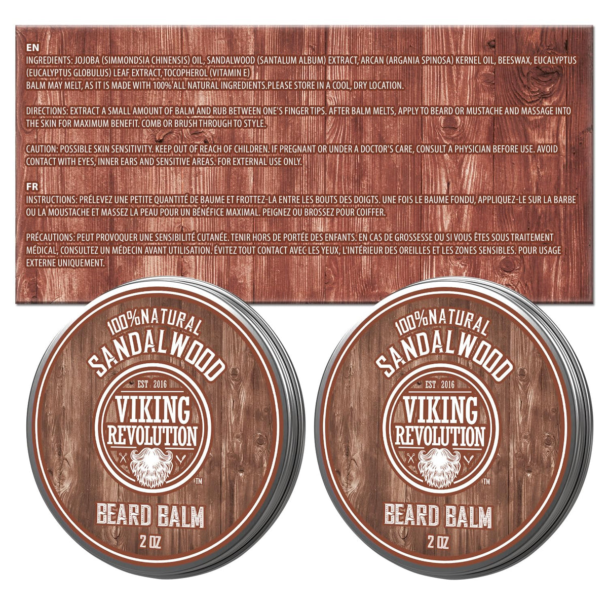 Viking Revolution jar with argan and jojoba oil ingredients highlighting natural conditioning