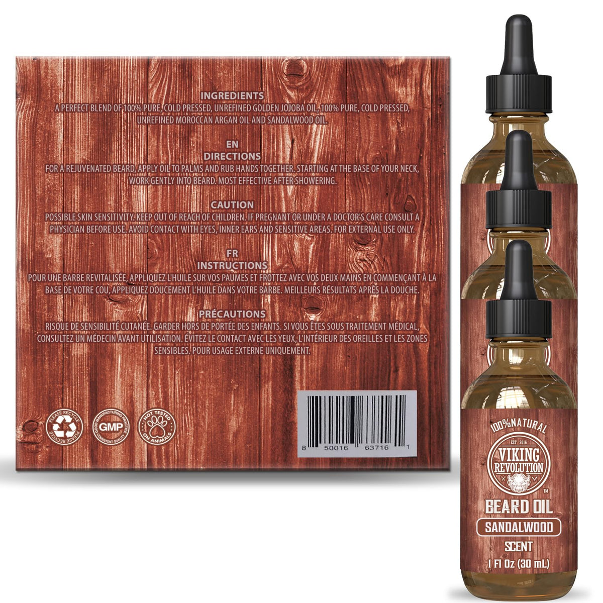 Viking Revolution applied to a beard in use showing softer, tamed facial hair benefit