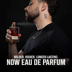 Viking Revolution bottle beside sandalwood and cedar shows key notes benefit: ingredient clarity
