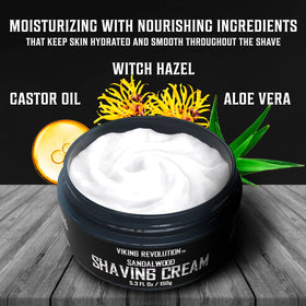 Viking Revolution shaving brush applying cream for smoother razor glide