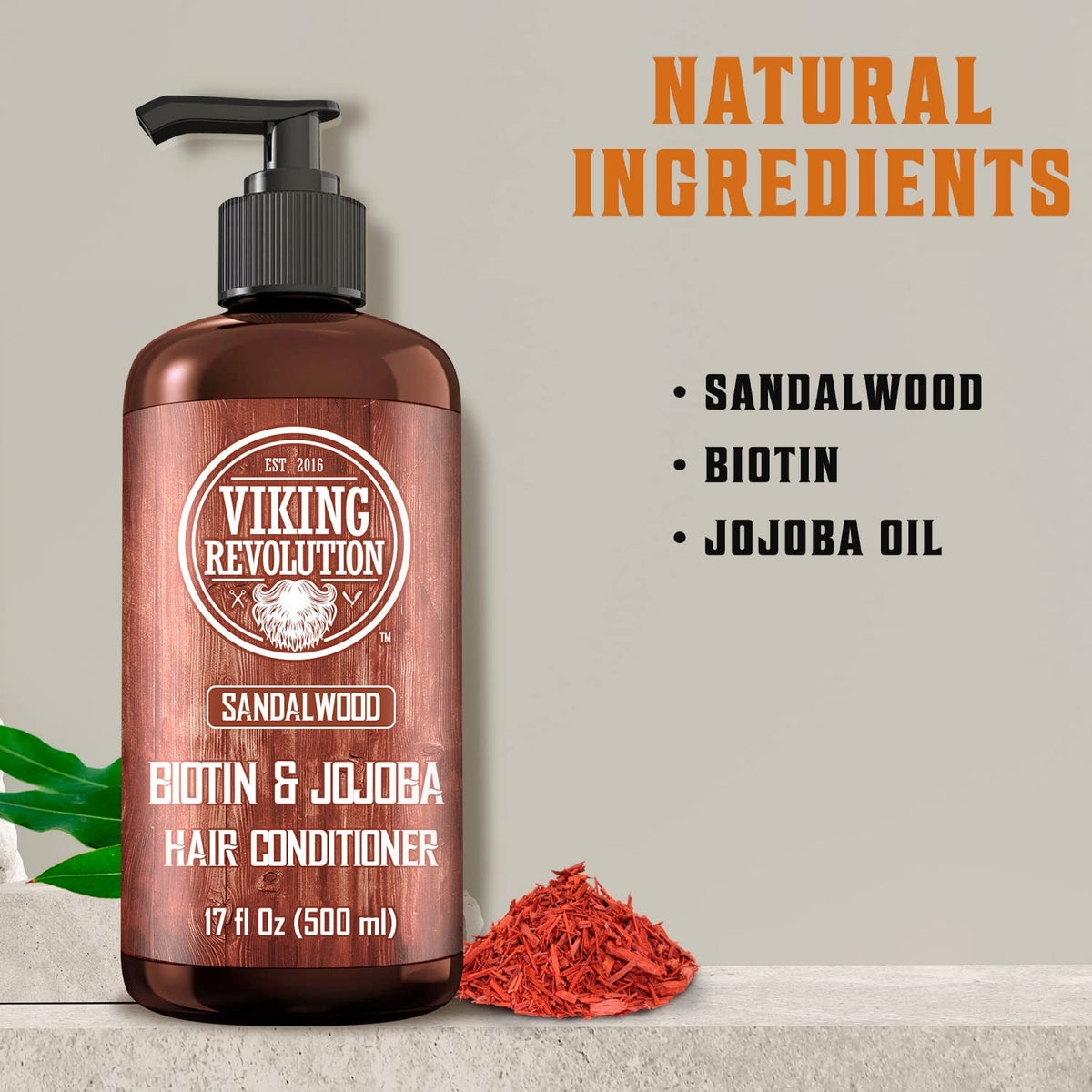 Viking Revolution creamy conditioner texture poured to show moisturizing, non-greasy finish