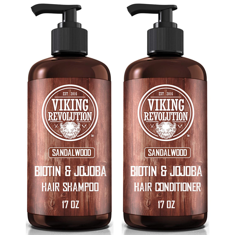 Viking Revolution front packaging showing sandalwood set and benefits