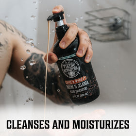 Viking Revolution shampoo foam texture demonstrating gentle cleansing benefit
