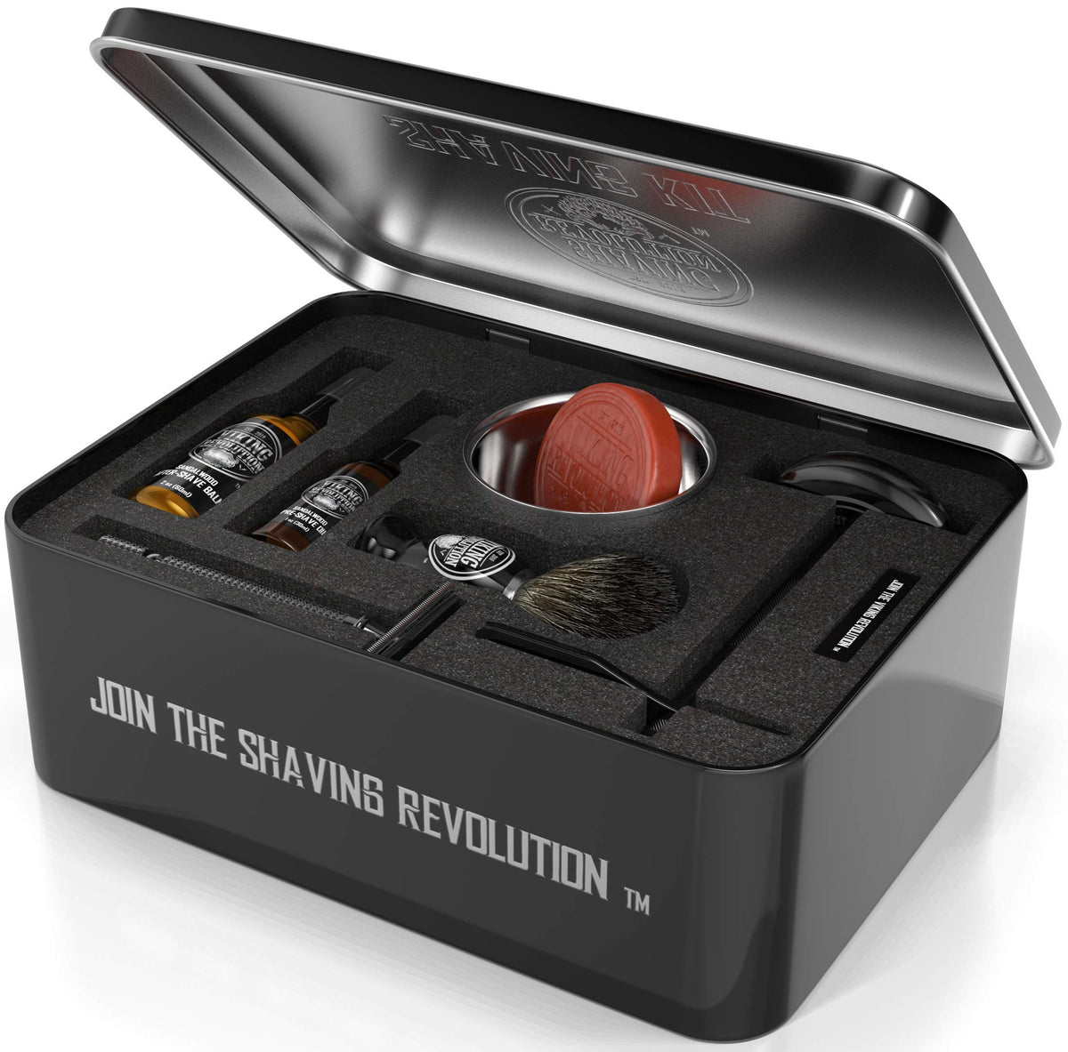 Viking Revolution shaving bowl filled with foam for improved razor glide