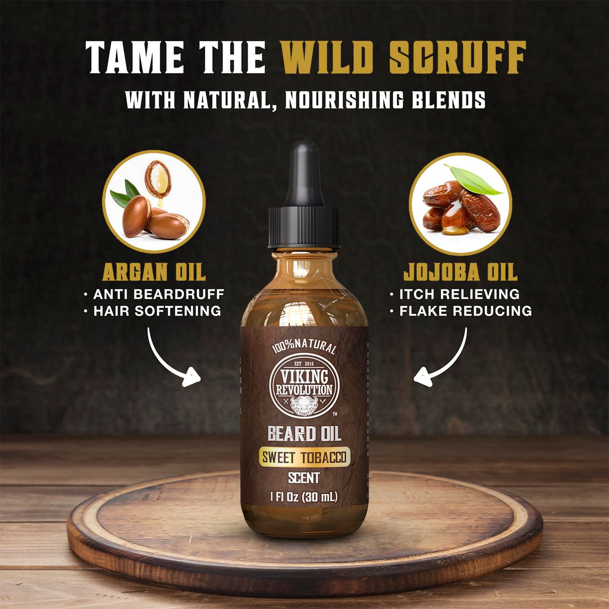 Viking Revolution applying oil to hand demonstrating easy spread and conditioning