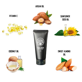 Viking Revolution scrub texture closeup highlighting micro-exfoliants for visible skin smoothing benefit