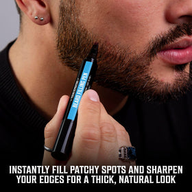 Viking Revolution beard oil drop on palm showing texture benefit: lightweight conditioning without grease