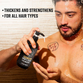 Viking Revolution shampoo pouring texture showing moisturizing jojoba benefits