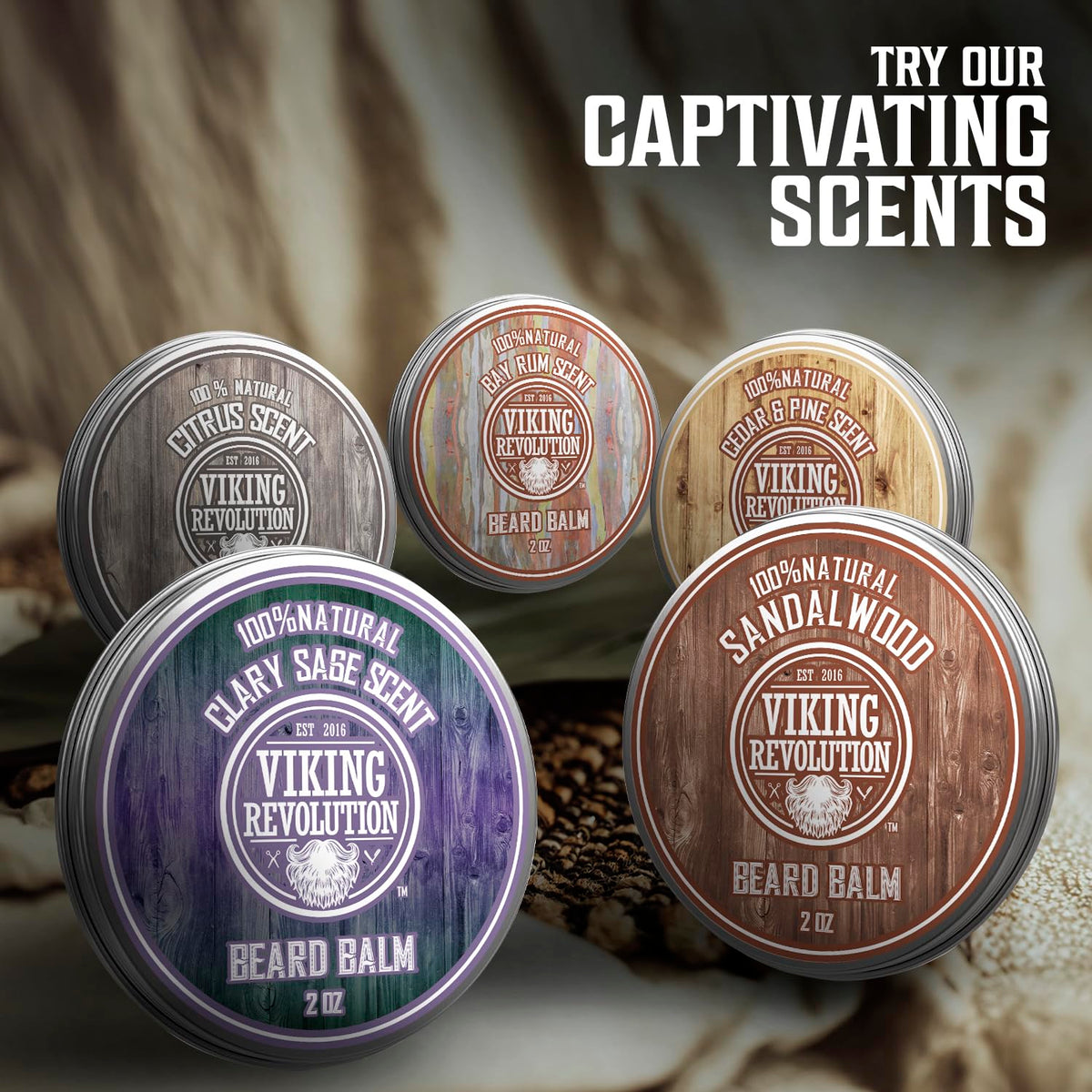 Viking Revolution travel-size jar on table for convenient grooming benefit