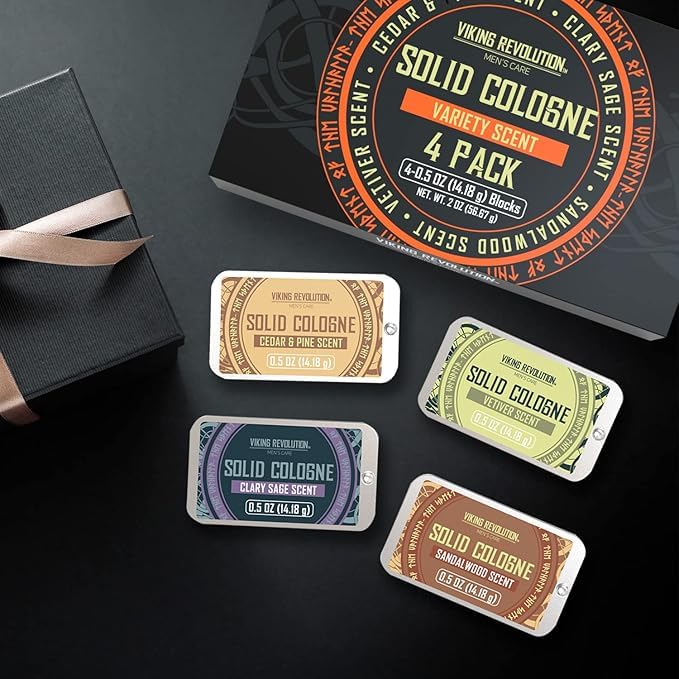 Viking Revolution tins inside a toiletry bag showing portability and gifting