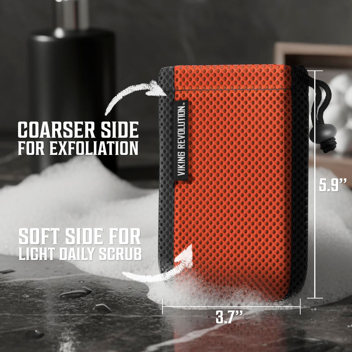 Viking Revolution texture close-up revealing mesh weave for fast foaming benefit