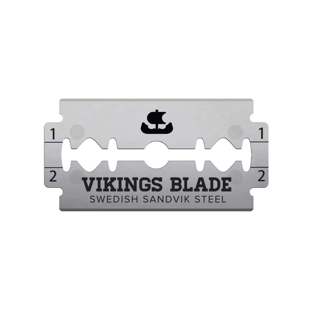 Vikings Blade close-up of blade edge highlighting platinum-coated Swedish steel sharpness