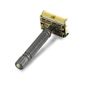 Vikings Blade razor held in hand demonstrating comfortable grip and controlled shaving
