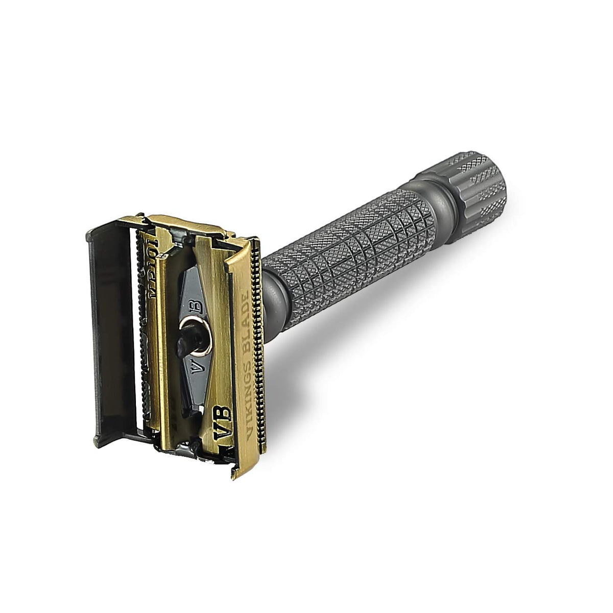 Vikings Blade luxury case open with razor and blades displayed for protected storage