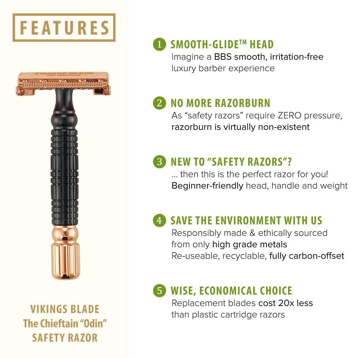 Vikings Blade Odin luxury case open with razor and blades protected for travel