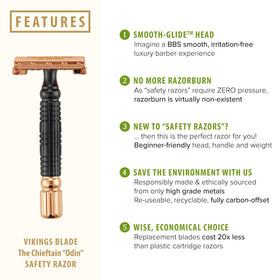 Vikings Blade Odin luxury case open with razor and blades protected for travel