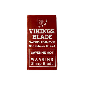 Vikings Blade next to coin size comparison showing compact refill pack and value