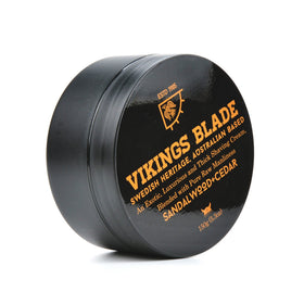 Vikings Blade close-up of foamy texture demonstrating evaporative slickness for smoother shaves
