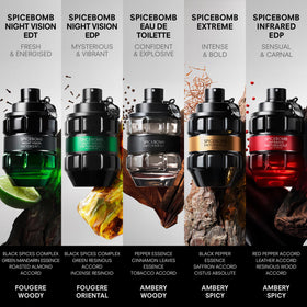 Viktor&Rolf Spicebomb on dressing table beside jacket suggesting daytime-to-evening wear