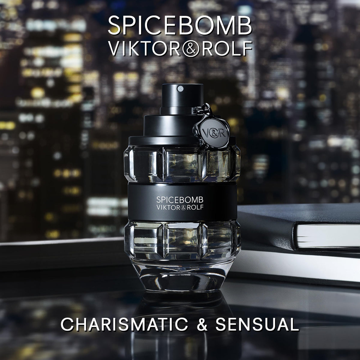 Viktor&Rolf Spicebomb being sprayed on neck demonstrating easy application and fresh burst