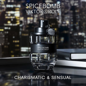 Viktor&Rolf Spicebomb being sprayed on neck demonstrating easy application and fresh burst