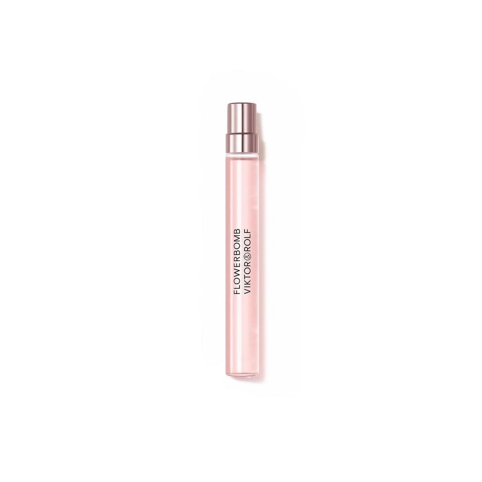 Viktor&Rolf Flowerbomb front packaging showing compact travel bottle and branding