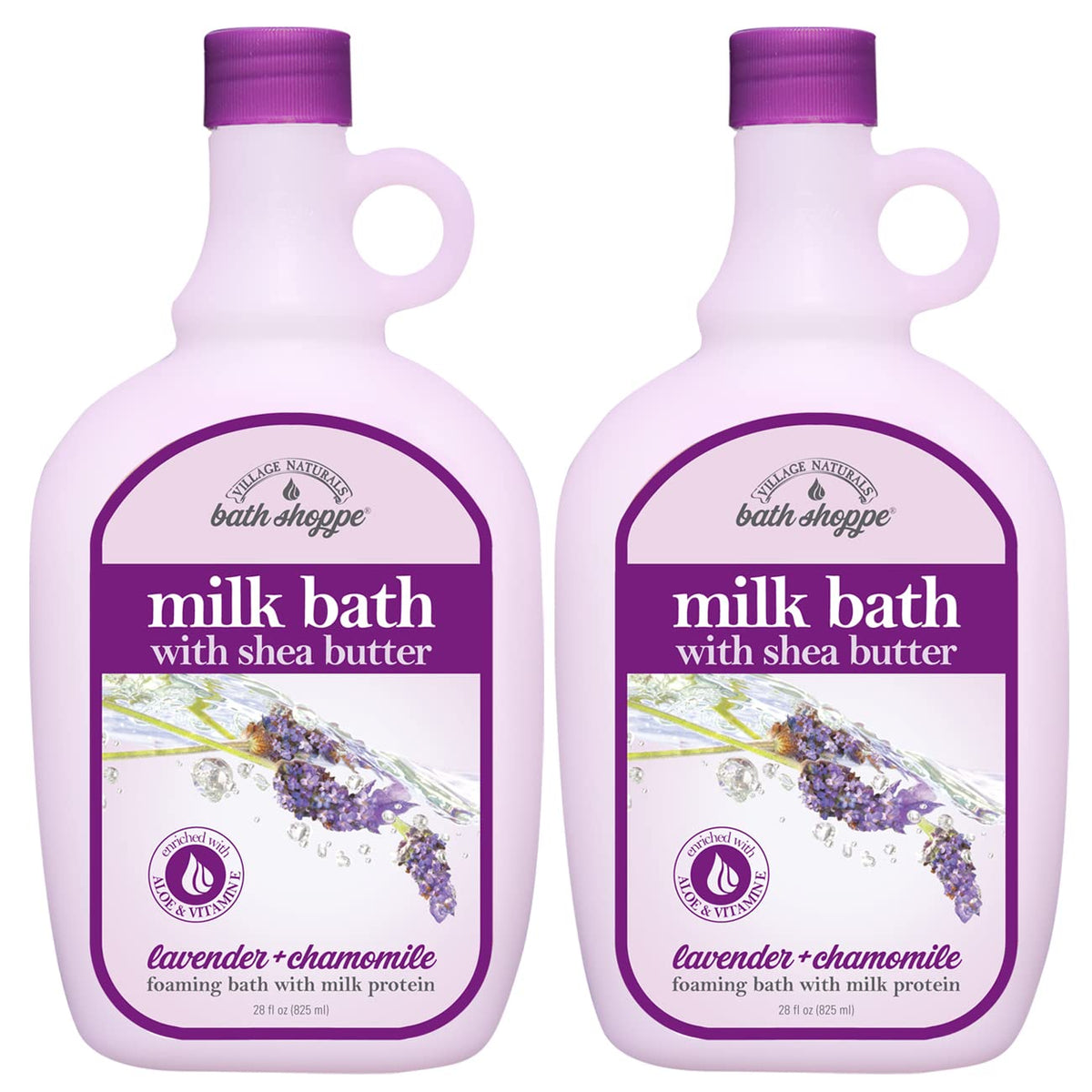 Village Naturals front packaging showing two 28 fl oz bottles and labeling benefit