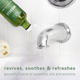 Village Naturals Therapy label close-up highlighting eucalyptus, spearmint, and menthol ingredients