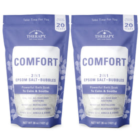 Village Naturals Therapy front packaging showing blueberry citrus scent and easy-pour benefit