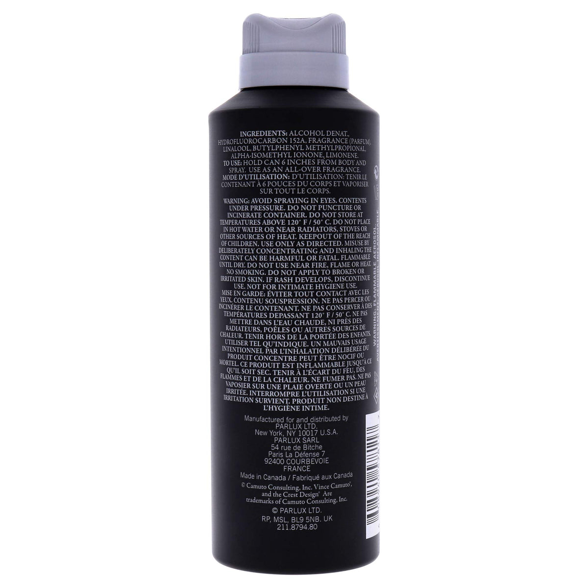 Vince Camuto spray in use on wrist, demonstrates quick freshening benefit