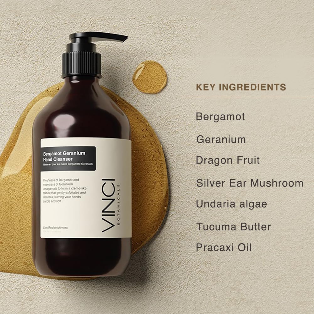 Vinci Botanicals close-up of gentle exfoliating beads, showing effective but soft cleansing