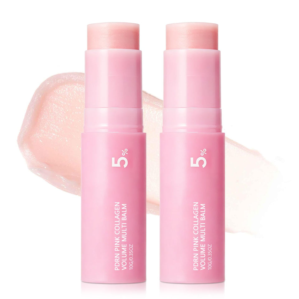 Vincofoo front packaging of pink collagen balm stick showing product benefits