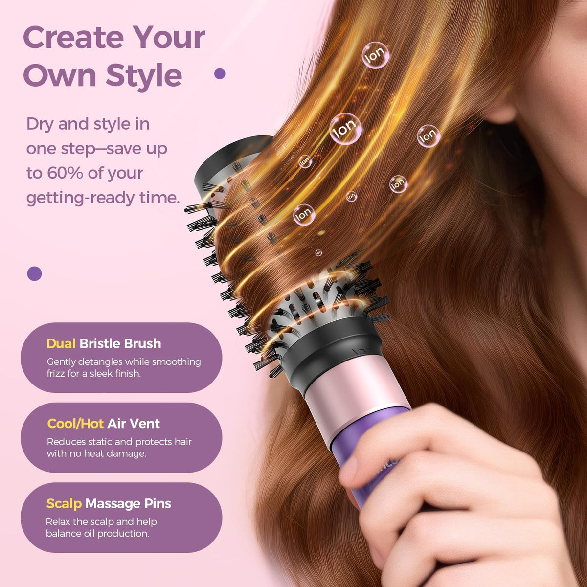 Vincofy demonstrating root lift for fuller, voluminous hair