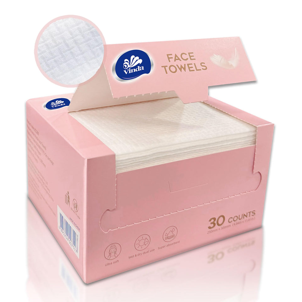 Vinda packaging front showing 30-count and convenience