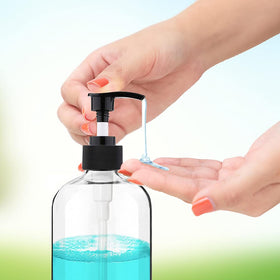 Vioetry closeup pump detail highlighting smooth no-leak dispensing benefit