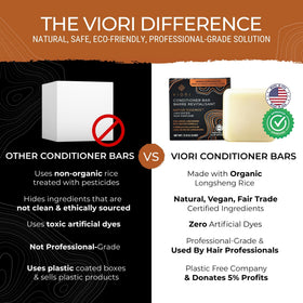 Viori conditioner bar lather on wet hands demonstrating easy emulsifying for slip