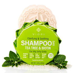 Viori front packaging showing shampoo bar and eco-friendly benefits