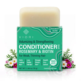 Viori front packaging showing compact conditioner bar and travel-friendly benefit