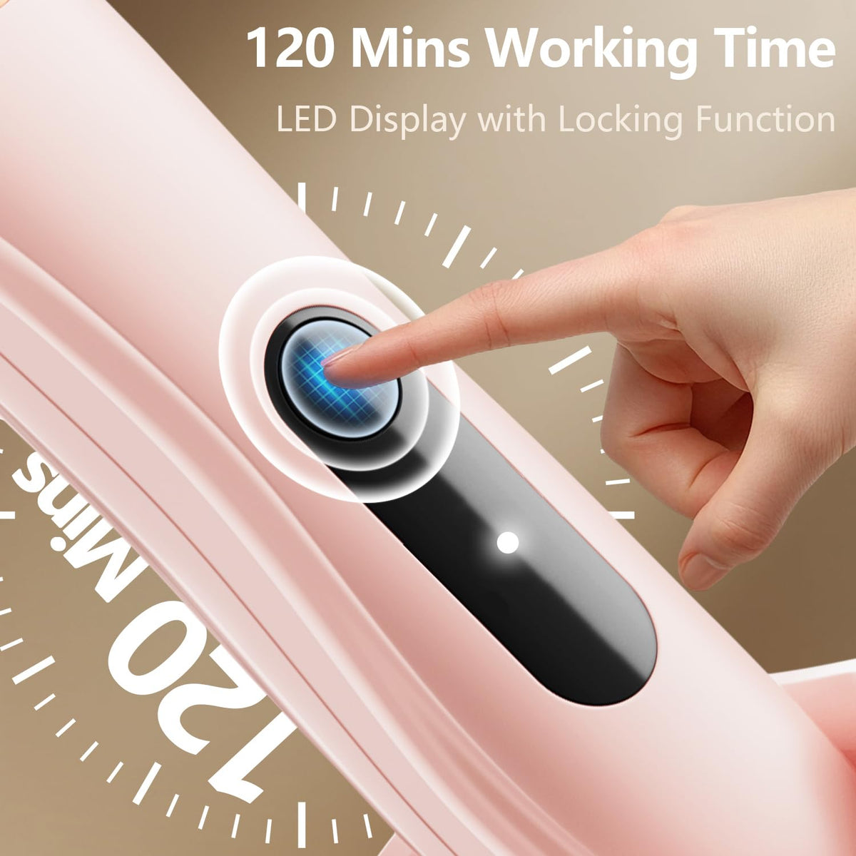 Virelle in hand travel size demonstrating portable cordless convenience