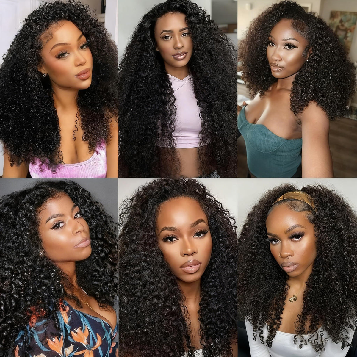 virginess multiple styling options showing bun ponytail and headband versatility